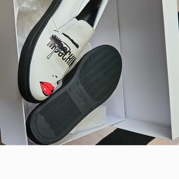 Moschino Shoes Slip On Sz 36 Us 6 Unique Crying Couture Jerry Scott N/box Women - Picture 5 of 6